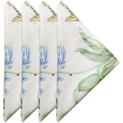 레녹스 Lenox Butterfly Meadow Set of 4 Napkins, Blue Flower, 4 Piece