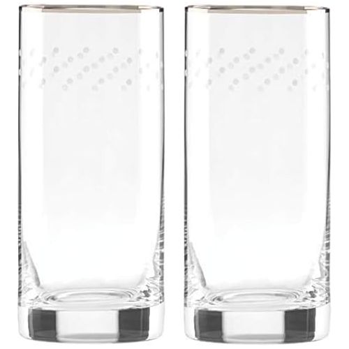 레녹스 Lenox kate spade new york Sadie Street crystal Highball Glasses 6.25, Set of 2 New in box