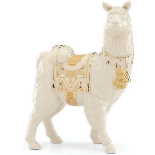 레녹스 Lenox First Blessing Nativity Llama Lamoid Figurine 24 K gold New 6.5