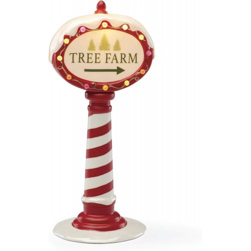 레녹스 Lenox Light-Up Tree Farm Sign Decor, 0.90 LB, Ivory