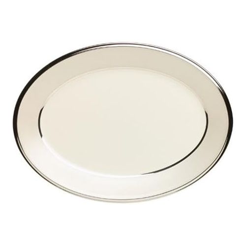 레녹스 Lenox Ivory Frost Platinum Banded Ivory China 13-Inch Oval Platter