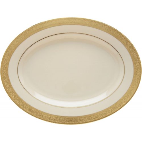 레녹스 Lenox Westchester 13 Oval Serving Platter, 2.90 LB, Ivory