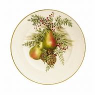 Lenox Wiliamsburg Boxwood & Pine Gold Banded Ivory China Pear 9 Accent Plate