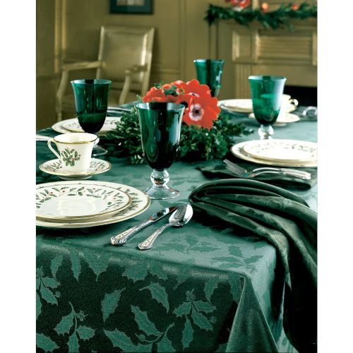 레녹스 Lenox Holly Damask Tablecloth, 52 by 70-Inch, Green