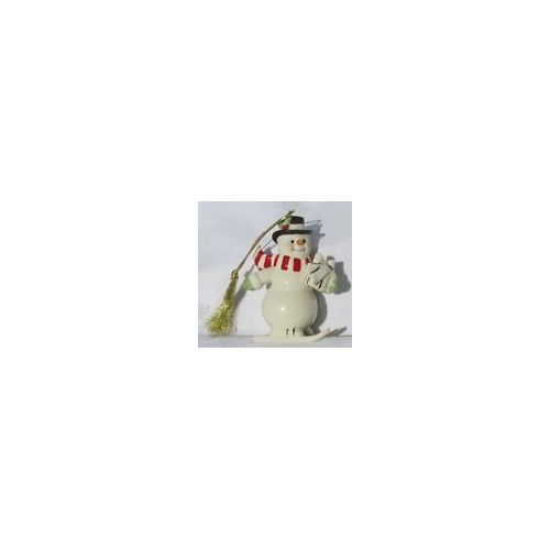 레녹스 Lenox Porcelain Snowman on Skis Ornament, Lenox Ornament
