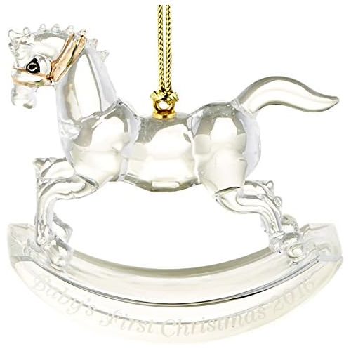 레녹스 Lenox 2016 Babys First Christmas Rocking Horse Crystal Ornament