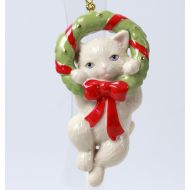 Lenox Christmas Wreath with Cat Ornament