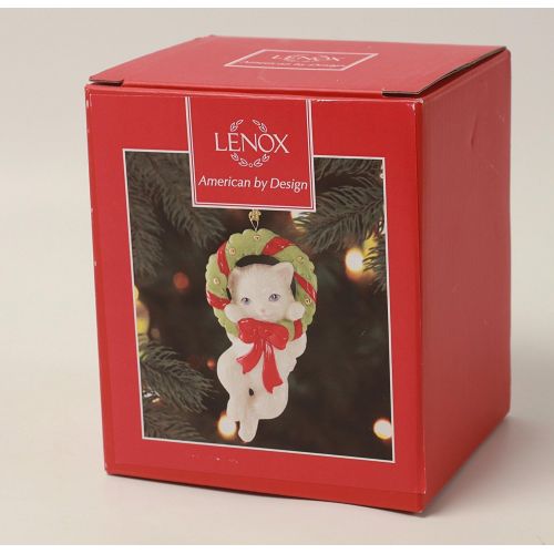 레녹스 Lenox Christmas Wreath with Cat Ornament