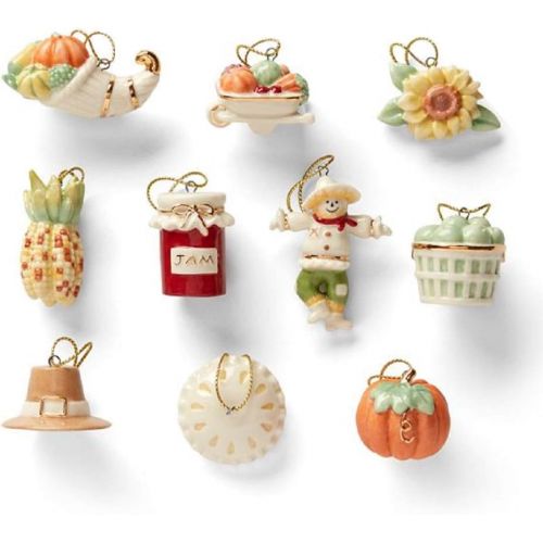 레녹스 Lenox Mini Pumpkin 10-Piece Ornament & Tree Set, 7.20 LB, Multi, 11