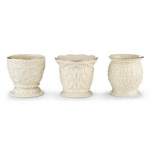 레녹스 Classic Lenox Set of 3 Beaded Tea-light.