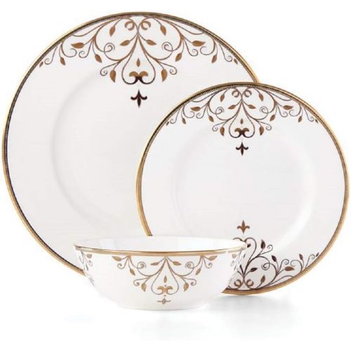 레녹스 Lenox Opal Innocence Scroll Gold 3-Piece Place Setting, 3.65 LB, Metallic