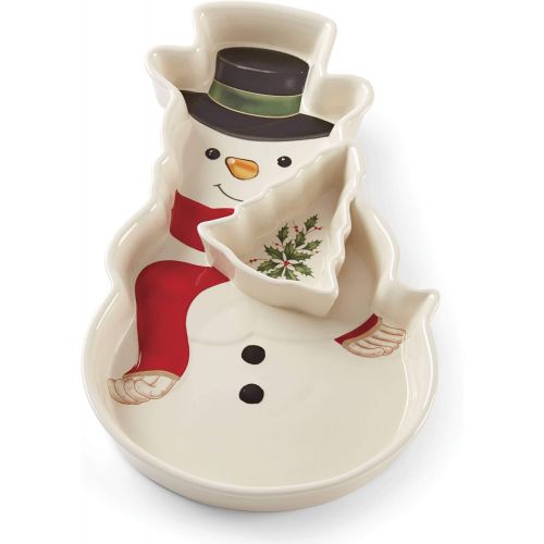 레녹스 Lenox Holiday Snowman Chip & Dip