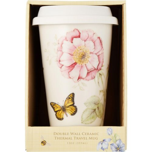 레녹스 Lenox Butterfly Meadow Thermal Travel Mug -10 oz, White -