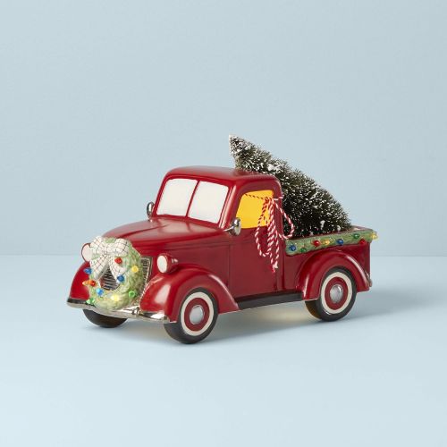 레녹스 Lenox Light-Up & Musical Truck Centerpiece, 5.9 LB, Red