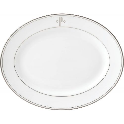 레녹스 Lenox Federal Platinum Block Monogram Dinnerware Platter, P