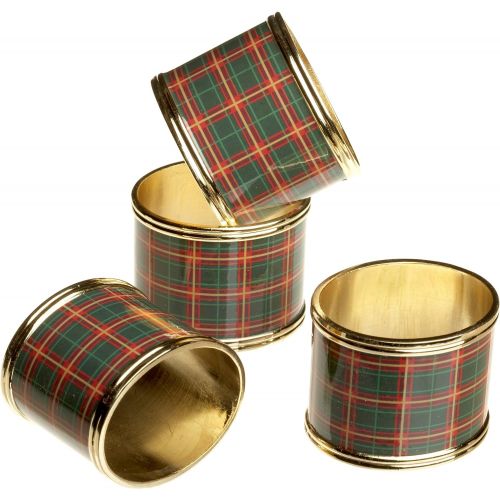 레녹스 Lenox Nouveau Plaid Napkin Rings, Set of 4