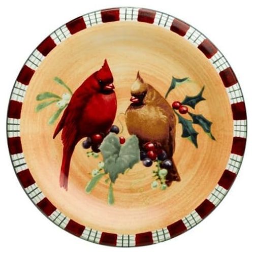 레녹스 Lenox Winter Greetings Everyday Stoneware Cardinal Salad Plate