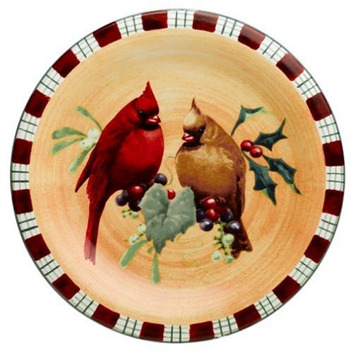 레녹스 Lenox Winter Greetings Everyday Stoneware Cardinal Salad Plate