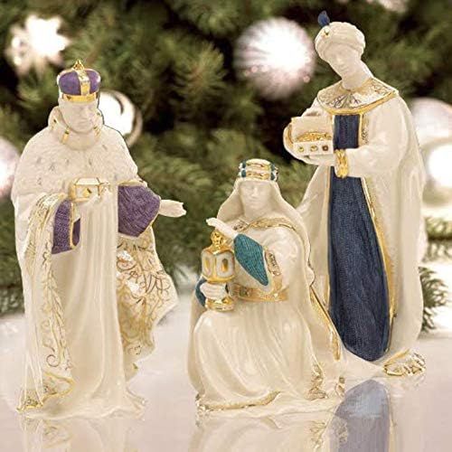 레녹스 Lenox First Blessing Nativity Three Kings Wise Men 3 Figurines Gaspar Melchior Balthazar 1st Quality 24 k gold New in box