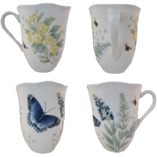 레녹스 Lenox Butterfly Meadow Red Admiral 12oz. Mug (Set of Four)