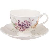 Lenox Butterfly Meadow Orange Sulphur 8-Ounce Cup and Saucer Set -
