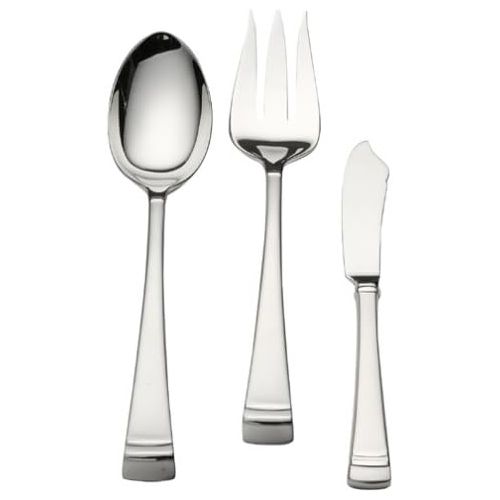 레녹스 Lenox Federal Platinum Frost 3-Piece Stainless Flatware Serving Set