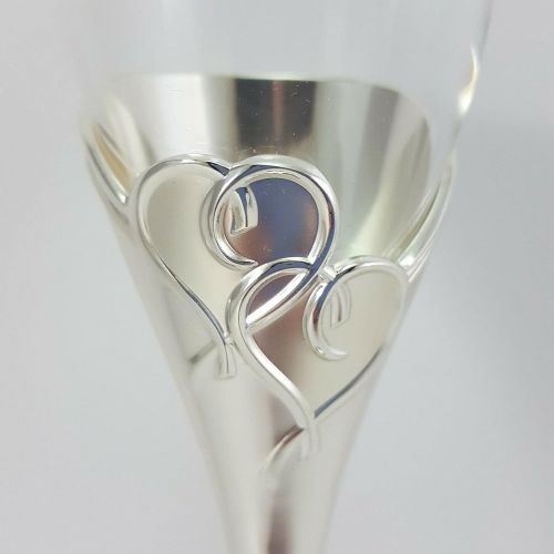 레녹스 Lenox True Love Personalized Wedding Champagne Flutes, Set of 2 Glasses