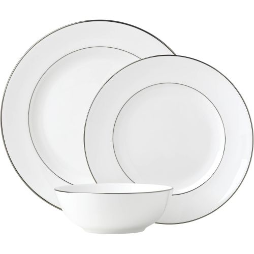 레녹스 Lenox Continental Dining Platinum 3pc Place Set, 3.70 LB, White