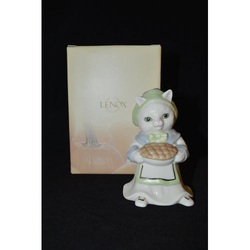 레녹스 Lenox China, Gather & Share Pilgrim Cat Thanksgiving Figurine, 4 Tall, in Lenox Gift Box