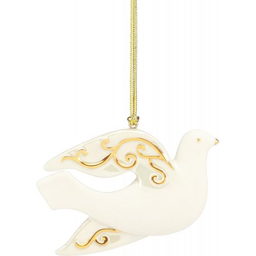 레녹스 Lenox Dove Scroll Ornament, Gold