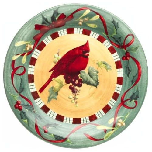 레녹스 Lenox Winter Greetings Everyday Stoneware Cardinal Dinner Plate