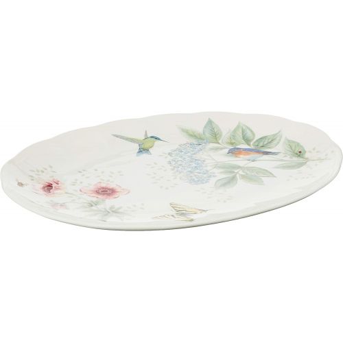 레녹스 Lenox Butterfly Meadow Flutter Eastern Bluebird Platter, 2.95 LB, Multi