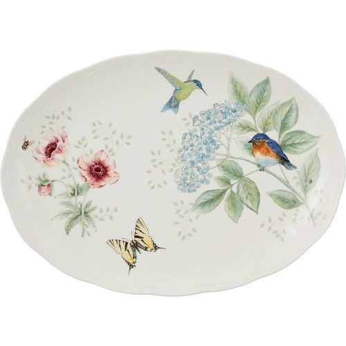 레녹스 Lenox Butterfly Meadow Flutter Eastern Bluebird Platter, 2.95 LB, Multi