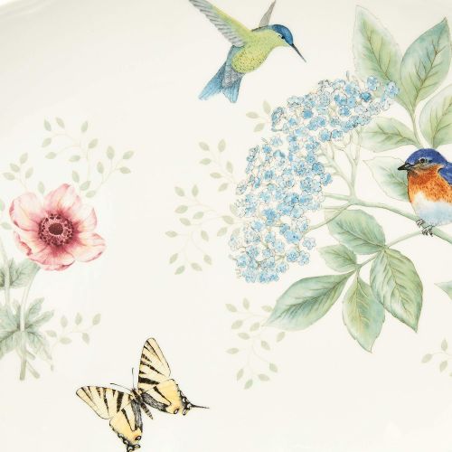 레녹스 Lenox Butterfly Meadow Flutter Eastern Bluebird Platter, 2.95 LB, Multi