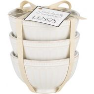 Lenox White French Perle Groove 3Pc Mini Bowl Set, 1.05 LB