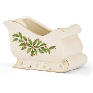 Lenox Holiday Sleigh Candy Dish, 1.40 LB, Red & Green
