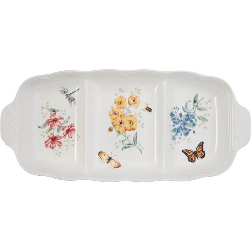 레녹스 Lenox Butterfly Meadow 3 Part Divided Serving Tray