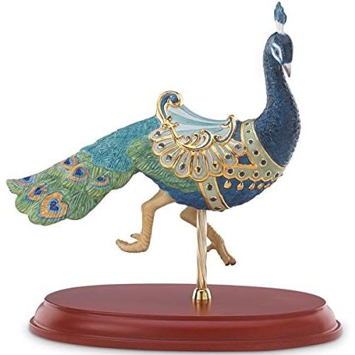 레녹스 Lenox Peacock Carousel Figurine on Wooden Base