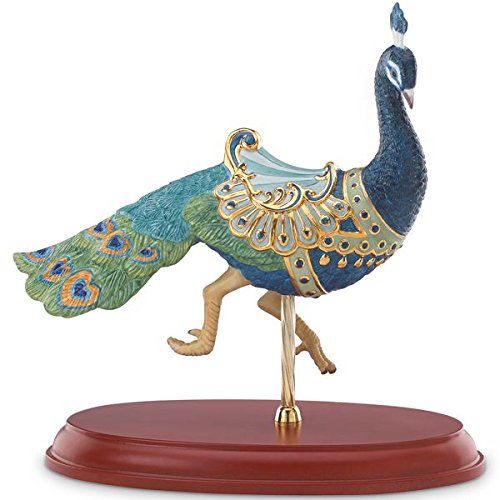 레녹스 Lenox Peacock Carousel Figurine on Wooden Base