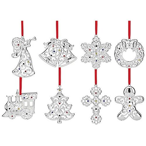 레녹스 Lenox Holiday Silverplated 8-piece Ornament Set 2015