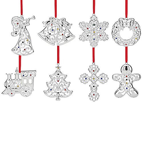 레녹스 Lenox Holiday Silverplated 8-piece Ornament Set 2015