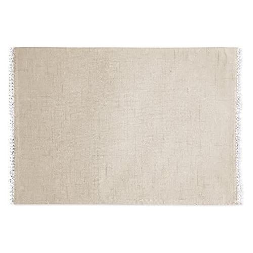 레녹스 Lenox French Perle Solid Set of 4 Placemats, Natural Linen