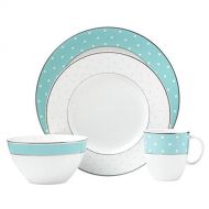 Kate Spade New York Turquoise 4 Pc Place Setting by Lenox dinner plate, salad plate, soup bowl and mug New in box