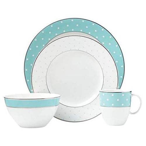 레녹스 Kate Spade New York Turquoise 4 Pc Place Setting by Lenox dinner plate, salad plate, soup bowl and mug New in box