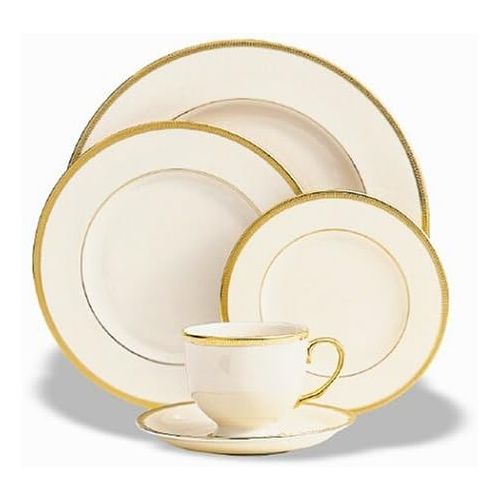 레녹스 Lenox Tuxedo 5-Piece Place Setting, ivory, gold