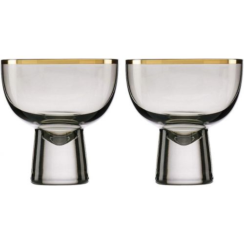 레녹스 Lenox Trianna Slate 2-piece Cocktail Glass Set, 1.70 LB, Taupe/Grey