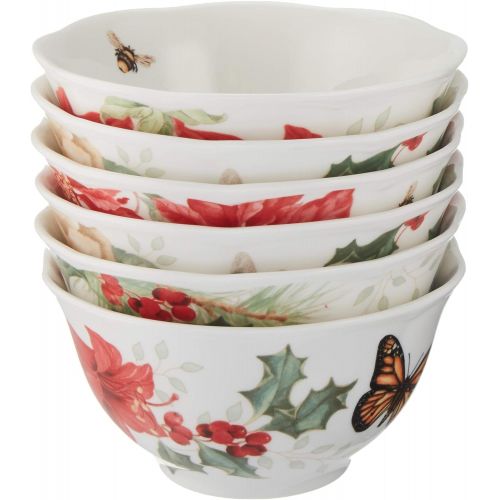 레녹스 Lenox Butterfly Meadow 6-Piece Holiday Rice Bowl Set