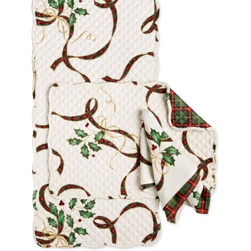 레녹스 Lenox Holiday Nouveau Quilted Reversible Placemats, Set of 4