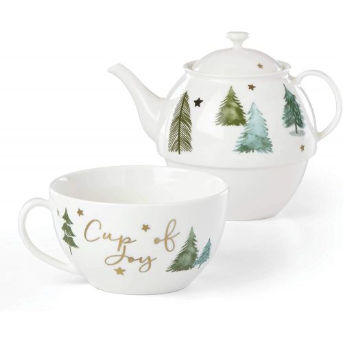레녹스 Lenox Balsam Lane Cup of Joy Tea Pot & Cup