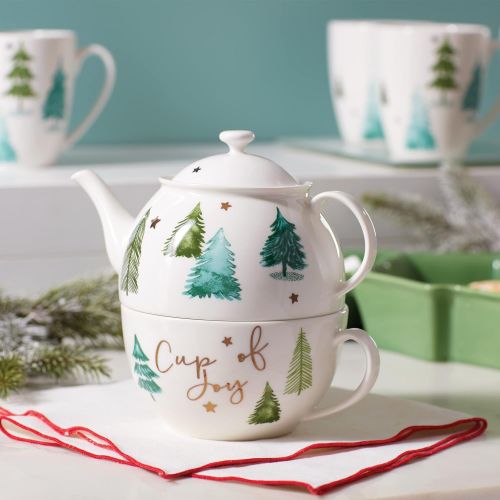 레녹스 Lenox Balsam Lane Cup of Joy Tea Pot & Cup